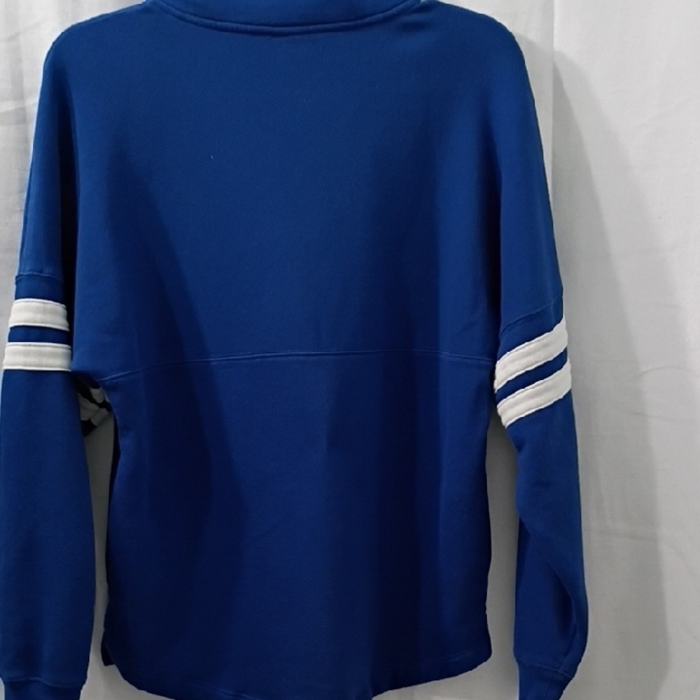 PINK Victoria's Secret Pink Blue Fleece Quarter-Zip Sweater Size XS - Picture 4 of 9